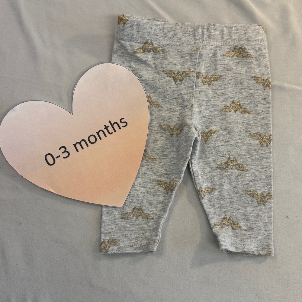 DC - Gray Leggings with Gold Wonderwoman Accents